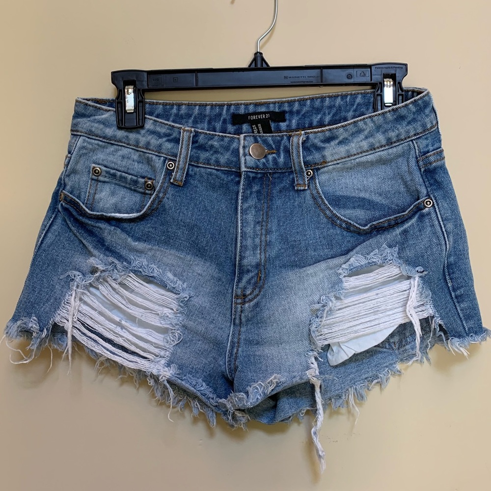 Forever 21 - Ripped Jean Shorts